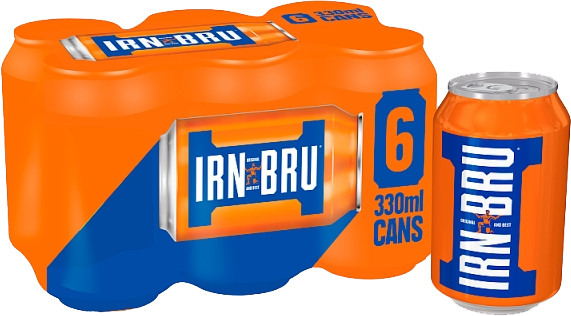 Irn Bru Can 6 Pack 330ml (11.2fl oz) X 4: Food Ireland Wholesale