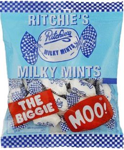 Ritchies Milky Mints Bag 100g (3.5oz) X 18