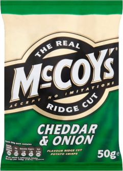 McCoys Cheese & Onion 45g (1.6oz) X 36