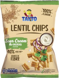 Tayto Lentil Chips Sour Cream & Onion 110g (3.9oz) X 12