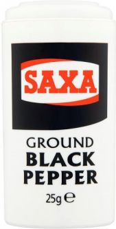 Saxa Black Pepper 25g (0.9oz) X 12