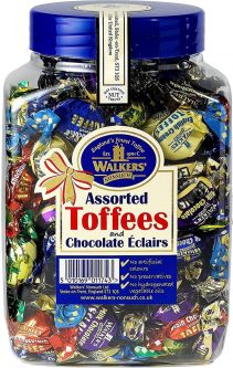 Walkers Assorted Toffees & Chocolate Eclairs 1.25Kg (44.1oz) X 7