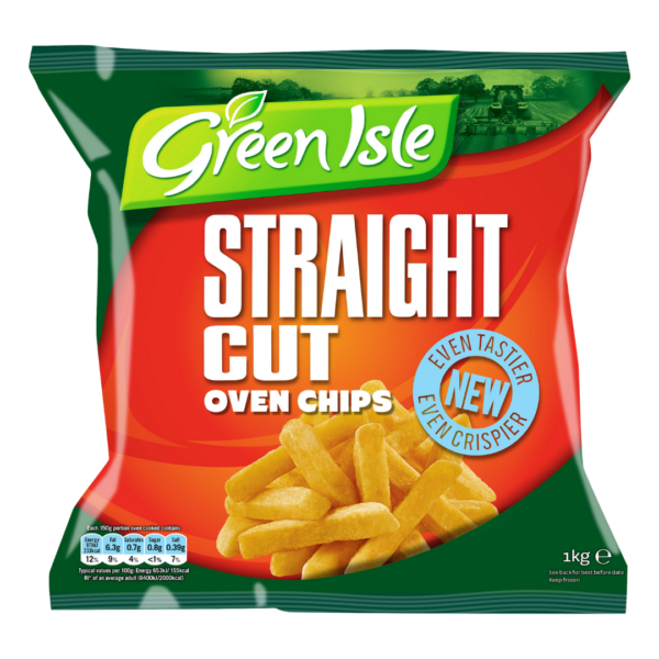 Green Isle Straight Cut Oven Chips 1Kg (35.2oz) X 15